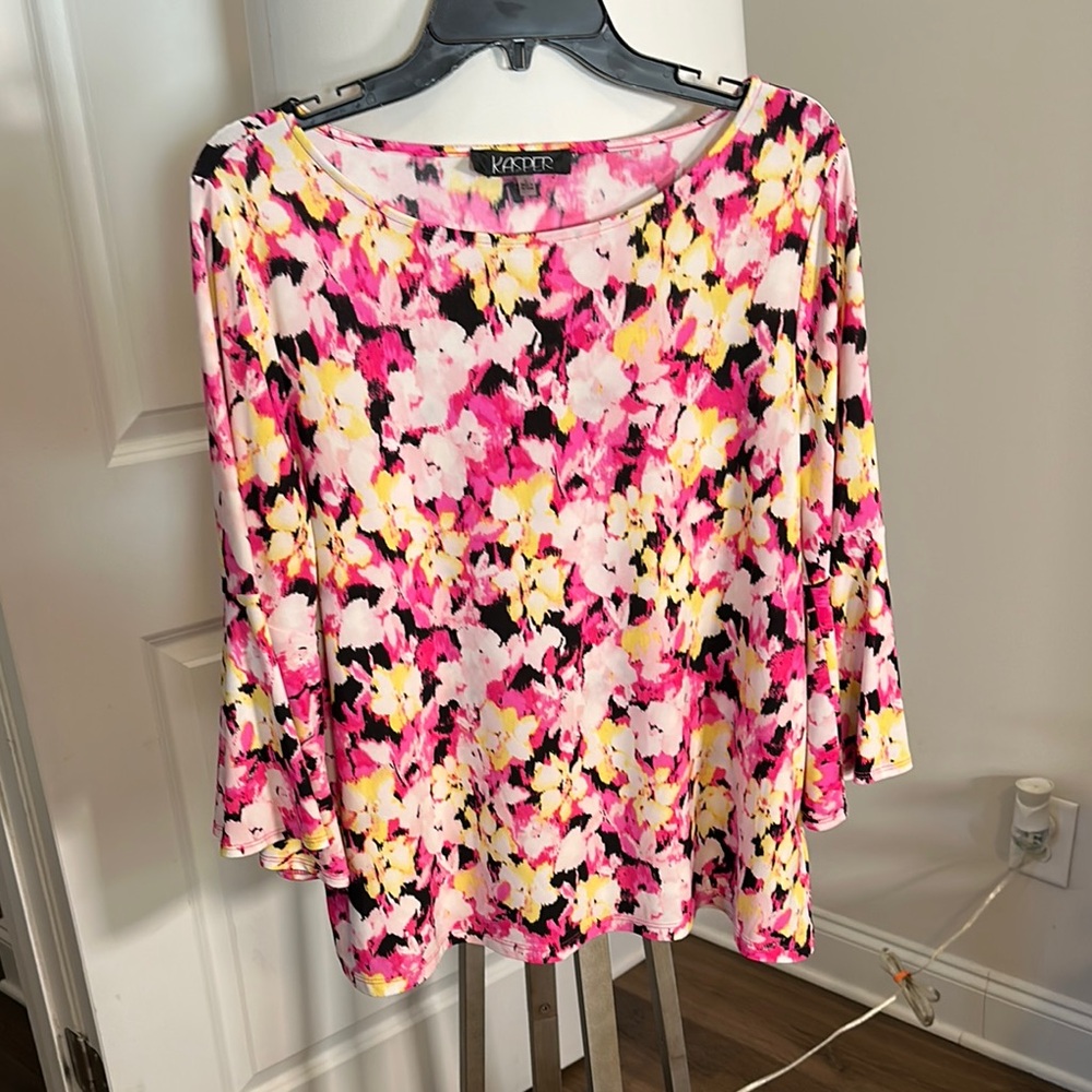 Kasper Women's Floral Top - Pink Multi - Picture 2 of 8